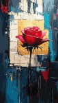 Czerwona róża - 40x70 cm