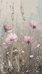 Pudrowe maki - 40x70 cm 