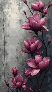 Kwitnące magnolie - 40x70 cm