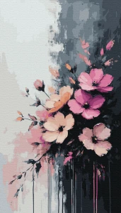 Pudrowa kompozycja - 40x70 cm  