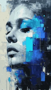 W odcieniach błękitu - 40x70 cm  