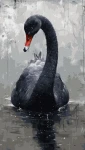 Czarny łabędź - 40x70 cm  