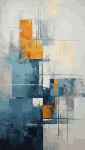 Niebieska abstrakcja - 40x70 cm  