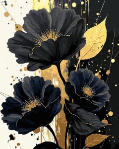 Czarne maki - 50x65 cm