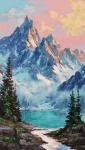 Wysokie szczyty - 40x70 cm