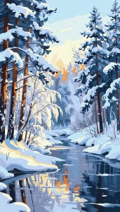 Śnieżny poranek - 40x70 cm